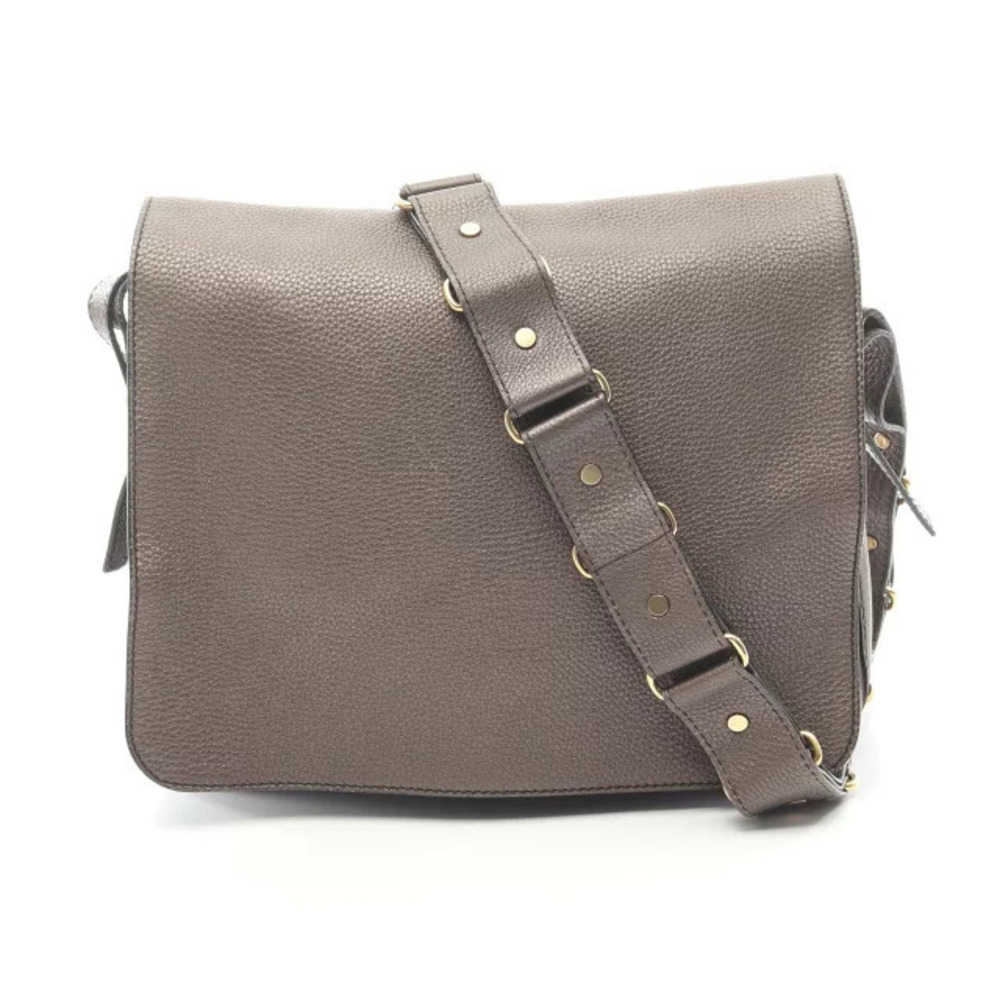 Celine Messenger Bag Shoulder Leather Brown